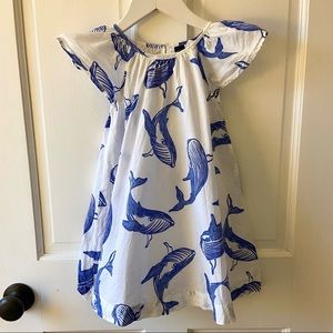 Baby Gap flutter sleeve whale dress 3T